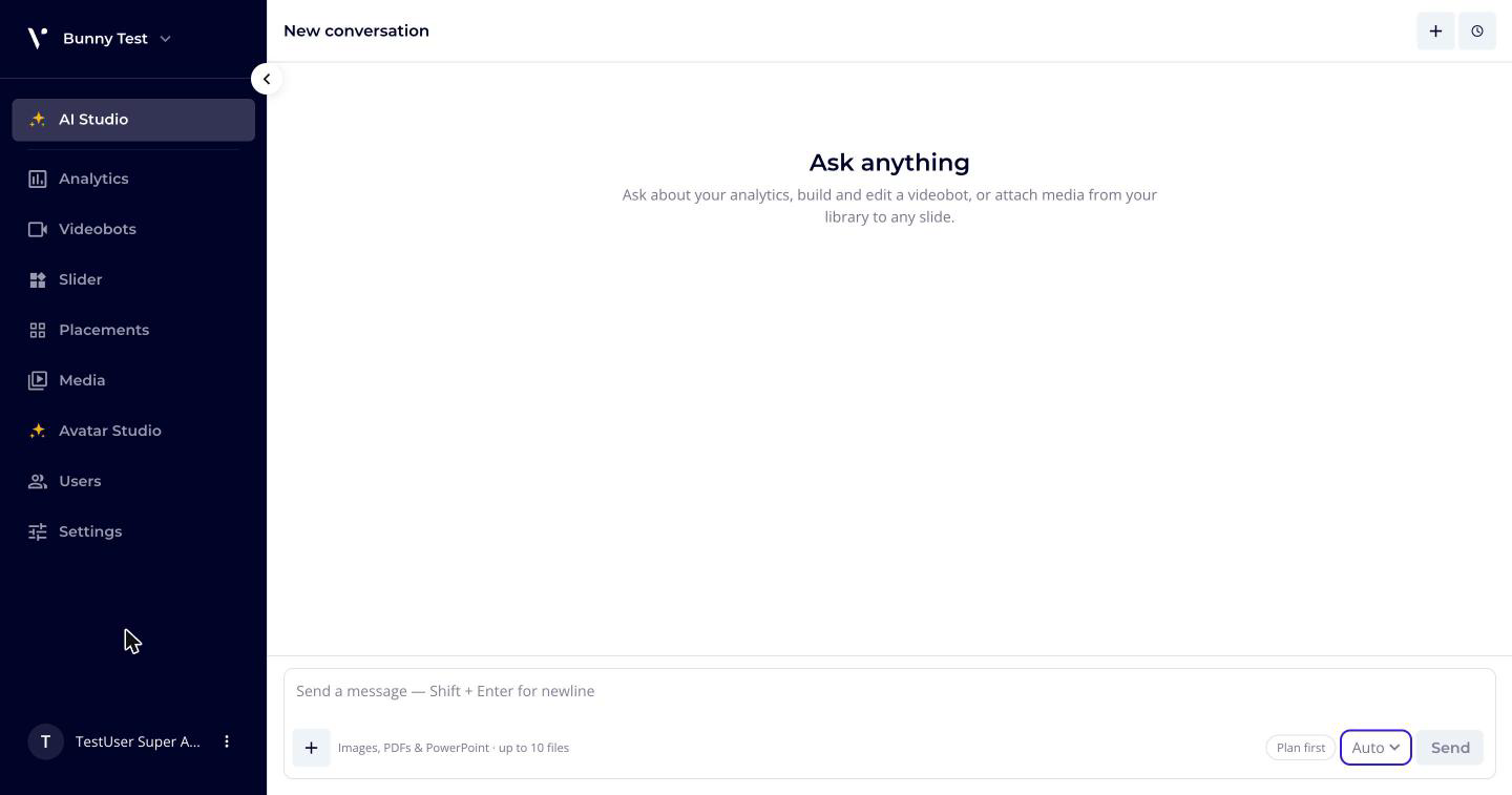 AI Studio with a new conversation