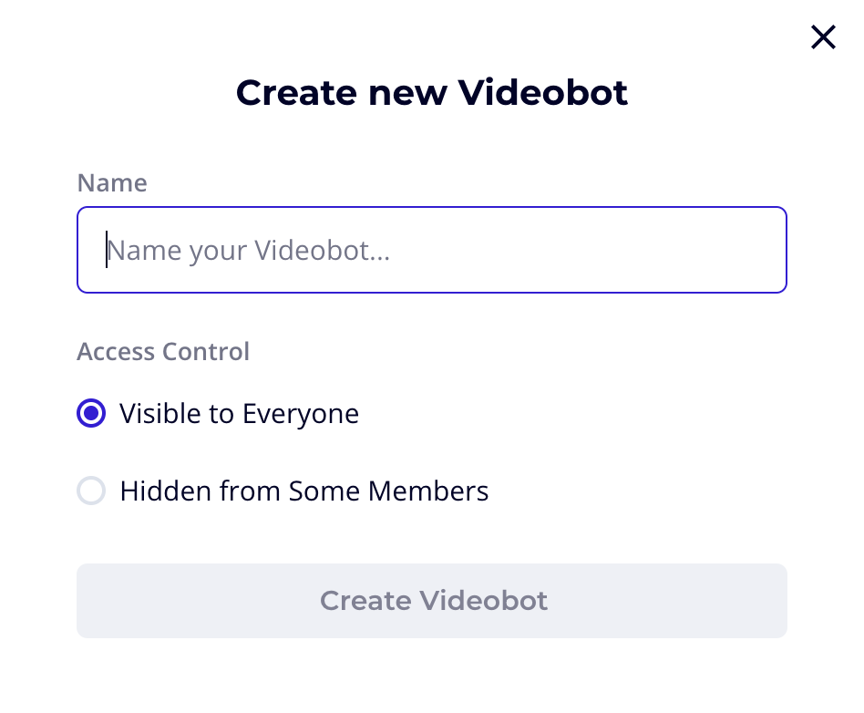Create modal