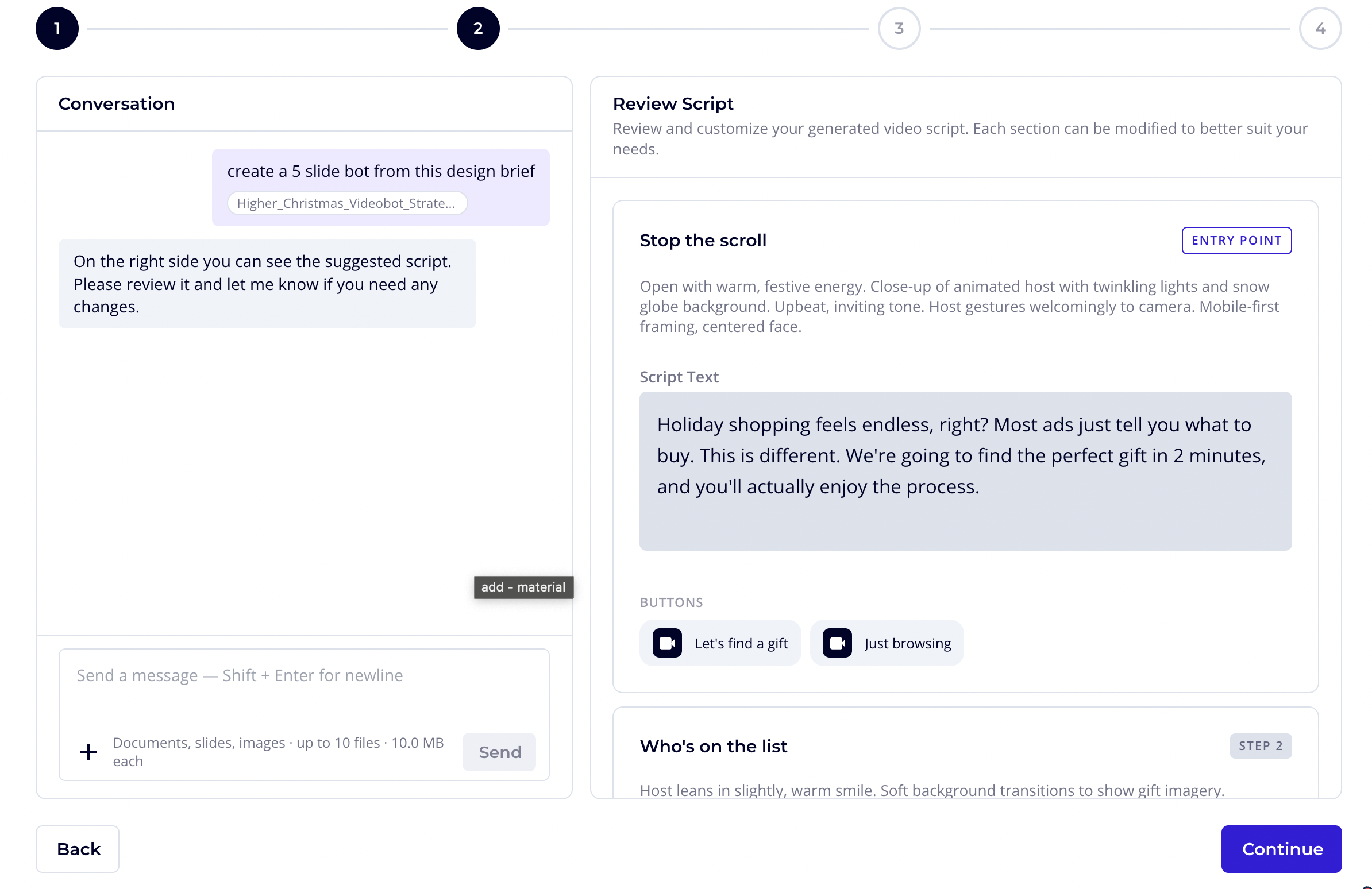 Step 2 — Review with chat