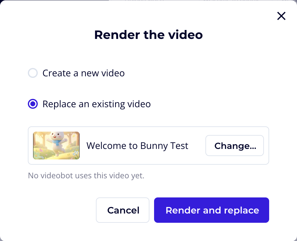 Render the video dialog